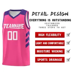 Pink White Classic Sets Sports Basketball Jersey 5