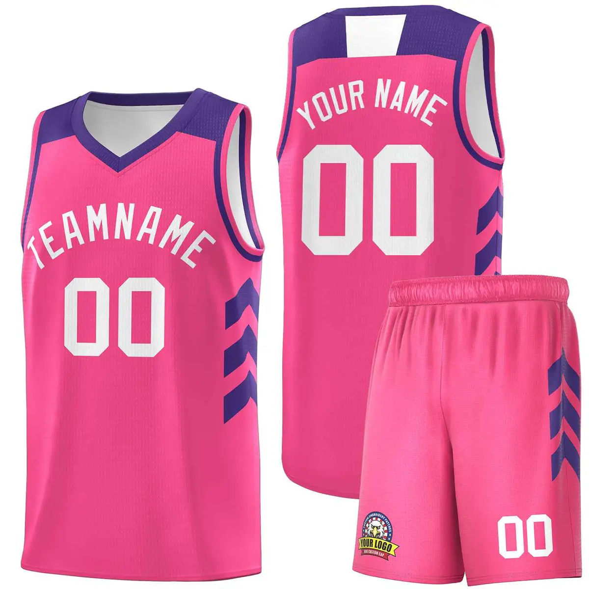 Pink White Classic Sets Sports Basketball Jersey