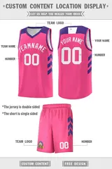 Pink White Classic Sets Sports Basketball Jersey 2