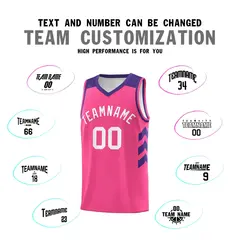 Pink White Classic Sets Sports Basketball Jersey 4
