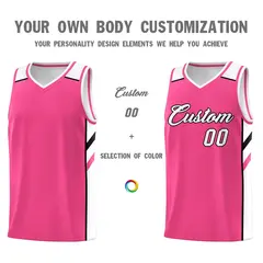 Pink White Classic Sportwear Basketball Jersey 3