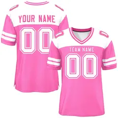 Pink White Color Block Authentic Football Jersey