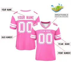 Pink White Color Block Authentic Football Jersey 2