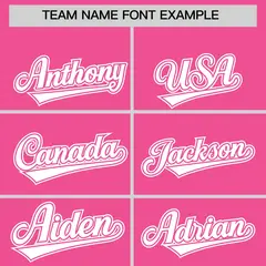 Pink White Color Block Side Dotted Line Baseball Jersey 3