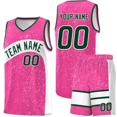 Pink White Dot Graffiti Irregular Pattern Basketball Jersey