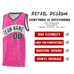 Pink White Dot Graffiti Irregular Pattern Basketball Jersey 2