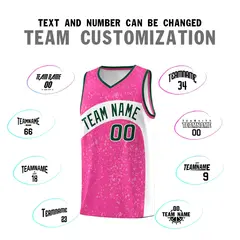 Pink White Dot Graffiti Irregular Pattern Basketball Jersey 4