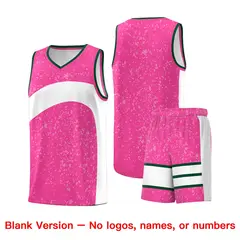 Pink White Dot Graffiti Irregular Pattern Basketball Jersey 7