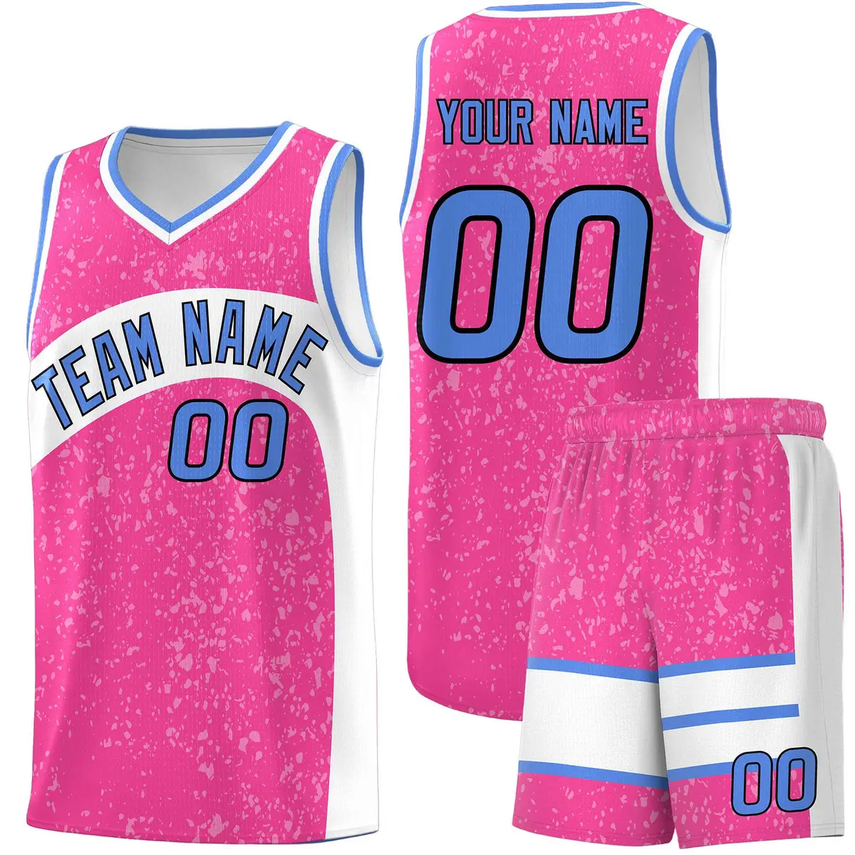 Pink White Dot Graffiti Irregular Pattern Basketball Jersey