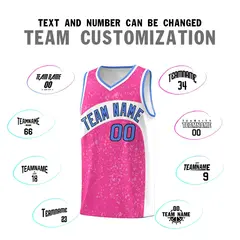 Pink White Dot Graffiti Irregular Pattern Basketball Jersey 4