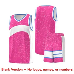 Pink White Dot Graffiti Irregular Pattern Basketball Jersey 7