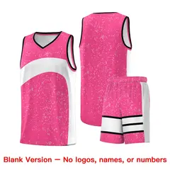 Pink White Dot Graffiti Irregular Pattern Basketball Jersey 7