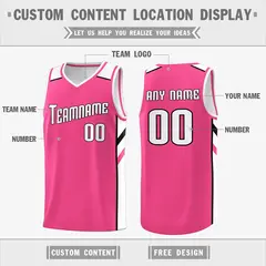 Pink White Double Side Basketball Jersey 2