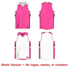 Pink White Double Side Men/Boy Basketball Jersey 2