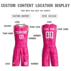 Pink White Double Side Sets Basketball Jersey 4