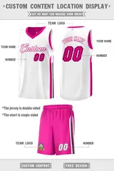 Pink White Double Side Sets Men Basketball Jersey 2