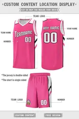 Pink White Double Side Sets Men Basketball Jersey 4