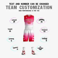 Pink White Double Side Sets Sports Basketball Jersey 2