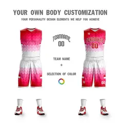 Pink White Double Side Sets Sports Basketball Jersey 5