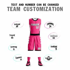 Pink White Double Side Sportswear Basketball Jersey 2