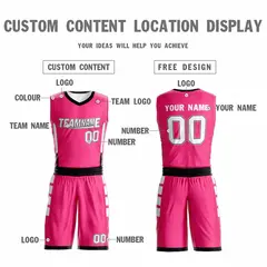 Pink White Double Side Sportswear Basketball Jersey 3