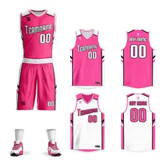 Pink White Double Side Sportswear Basketball Jersey