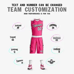 Pink White Double Side Sportswear Basketball Jersey 2