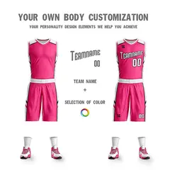 Pink White Double Side Sportswear Basketball Jersey 4