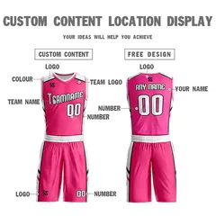 Pink White Double Side Sportswear Basketball Jersey 5