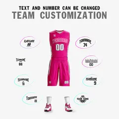Pink White Double Side Tracksuit Basketball Jersey 2