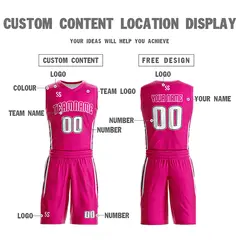 Pink White Double Side Tracksuit Basketball Jersey 5