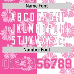 Pink White Flower Graffiti Split Baseball Jersey 4