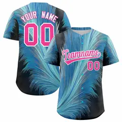 Pink White Fluid Feather Graffiti Baseball Jersey