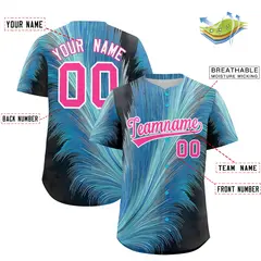 Pink White Fluid Feather Graffiti Baseball Jersey 2