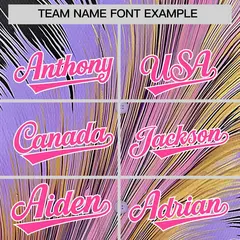 Pink White Fluid Feather Graffiti Baseball Jersey 3