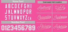Pink White Full-Button Classic Baseball Jersey 3