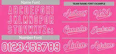 Pink White Full-Button Classic Baseball Jersey 3
