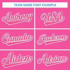 Pink White Full Button Classic Baseball Jersey 3