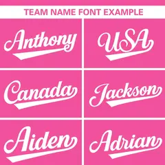 Pink White Full Button Classic Baseball Jersey 3