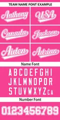 Pink White Full-Snap Varsity Letterman Baseball Jacket 5