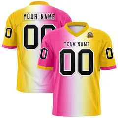 Pink White-Gold Gradient Fashion Authentic Football Jersey 1
