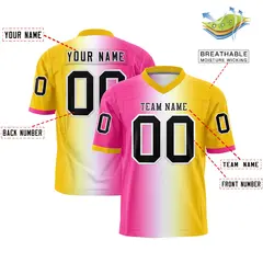 Pink White-Gold Gradient Fashion Authentic Football Jersey 2