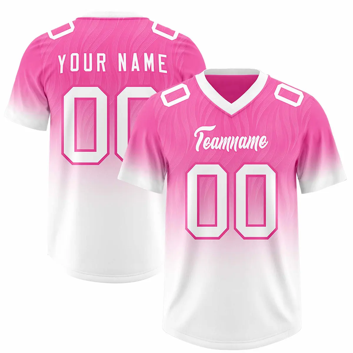 Pink White Gradient Authentic Outdoor Football Jersey