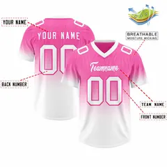 Pink White Gradient Authentic Outdoor Football Jersey 2