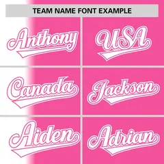 Pink White Gradient Pinstripe Baseball Jersey 3