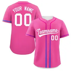 Pink White Gradient Ribbed Authentic Baseball Jersey 1