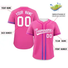 Pink White Gradient Ribbed Authentic Baseball Jersey 2
