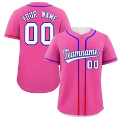 Pink White Gradient Ribbed Authentic Baseball Jersey 1