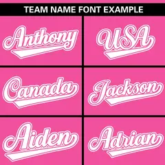 Pink White Gradient Ribbed Authentic Baseball Jersey 3
