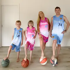 Pink White Gradient Sports Basketball Jersey 2